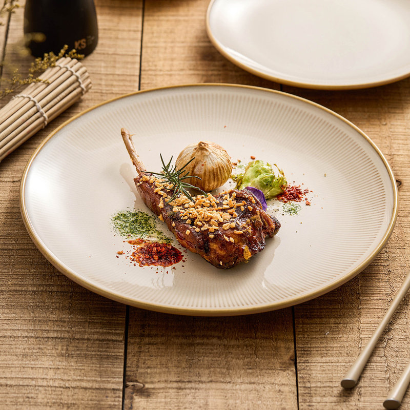 Factory-Made Brown-Yellow Kiln-Glazed Ceramic Plate, Microwaveable Dinner Plate, Western-Style Plate, Steak Plate Factory-Made Brown-Yellow Kiln-Glazed Ceramic Plate, Microwaveable Dinner Plate, Western-Style Plate, Steak Plate