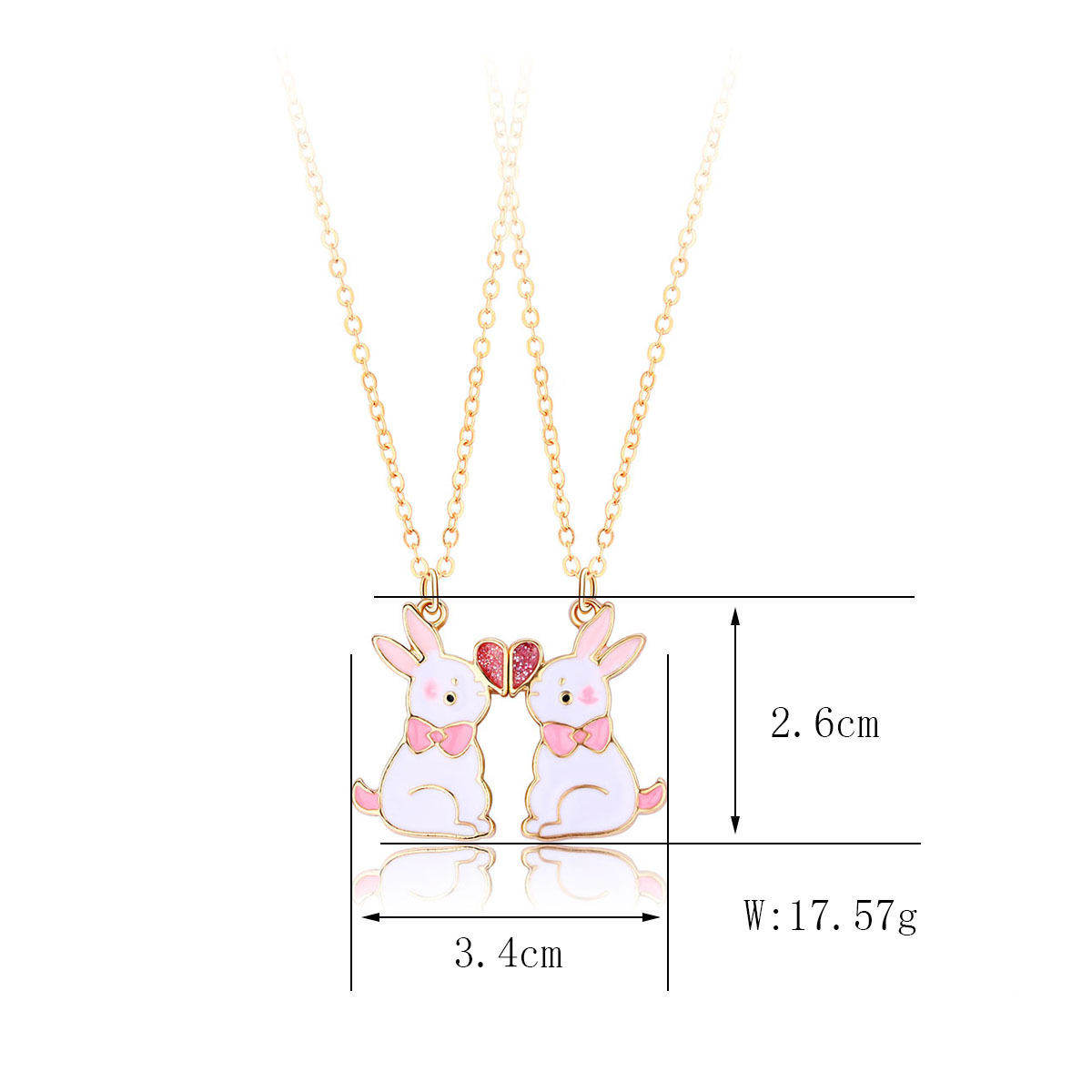 Cute Simple Style Rabbit Heart Shape Alloy Enamel Easter Kid'S Pendant Necklace display picture 1