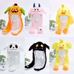 震え音と同じタイプの耳をつまんで動く帽子秋冬かわいい柔らかい萌えカボチャの悪魔エアバッグのベルベット帽
