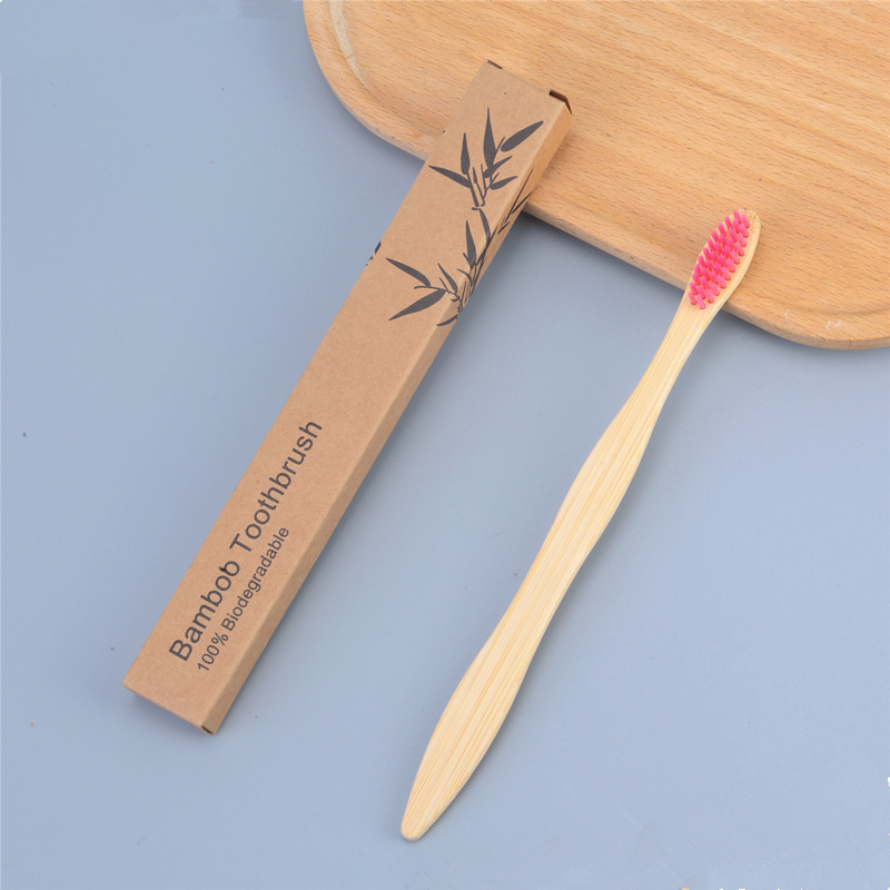Cepillo de dientes y set de cepillos de dientes para hotel, cerdas suaves de carbón de bambú, desechables, mango de calabaza, cerdas duras, bolsa de papel de bambú, caja de papel, ecológico