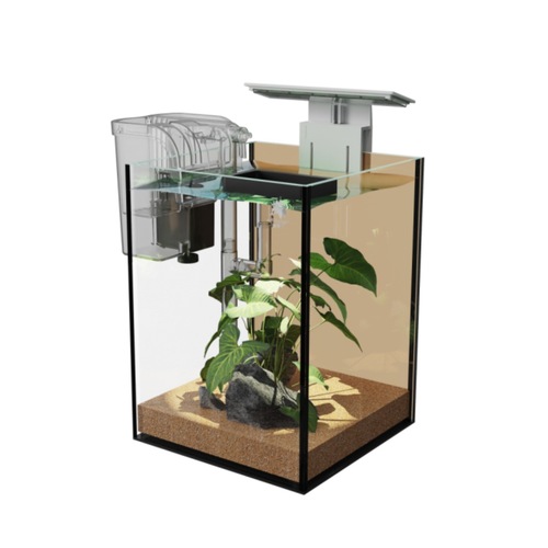 Fish tank desktop small tank aquarium water plant small  new cross-border ornamental fish creative glass tank