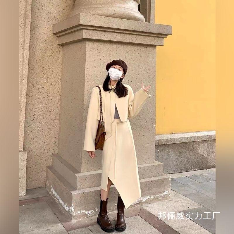 法式感小香风毛呢套装秋冬新款气质名媛设计感显瘦两件套女装