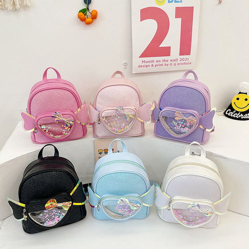 Kindergarten schoolbag children's cartoon small backpack cute girl love wings small bag light baby backpack