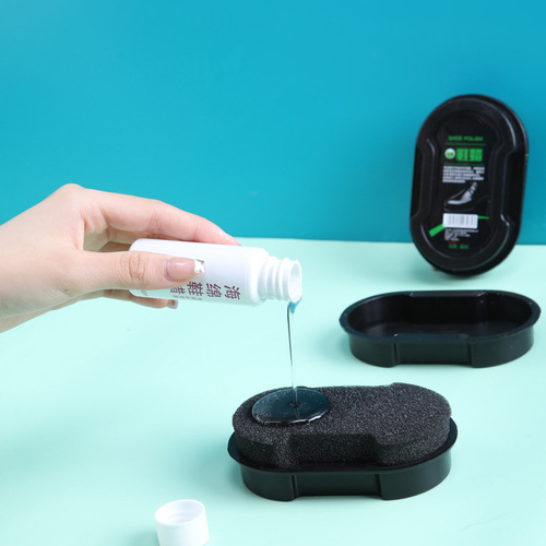 Shoe polish, leather shoe maintenance and brightening artifact, double-sided sponge, colorless shoe wax brush, shoe polish that shines brightly with just one wipe