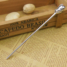 入梦 925纯银兰花发簪子女盘发花朵银钗新款发饰七夕情人节礼物