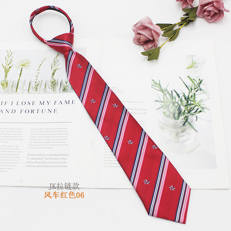 Venta directa de fábrica JK uniforme corbata cremallera 7cm temporada de graduación estudiantes masculinos y femeninos uniformes escolares accesorios poliéster jacquard