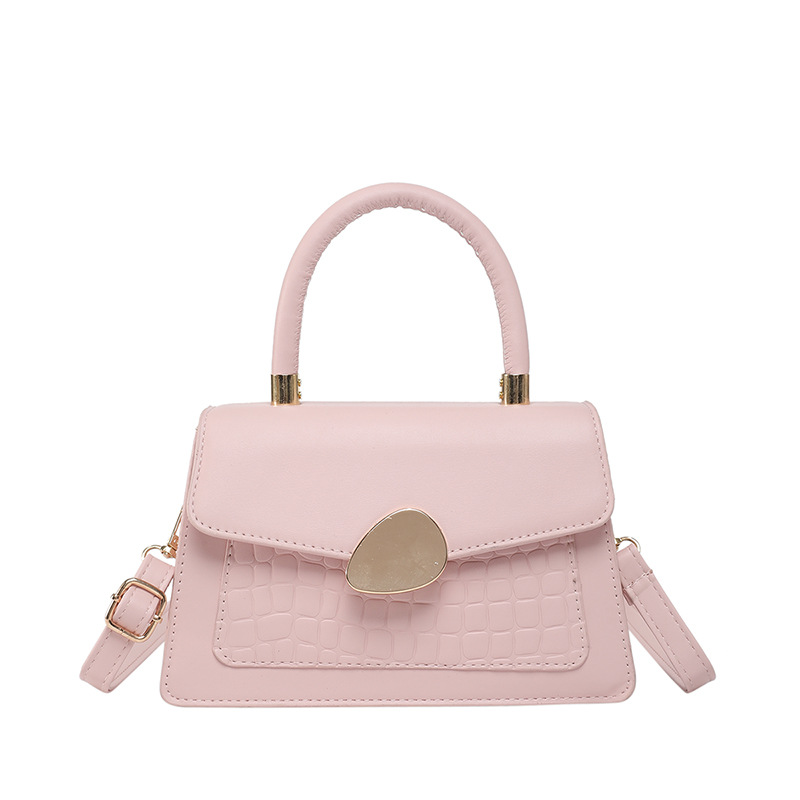 Textura hebilla magnética bolso de moda simple 2025 primavera nuevo estilo ins bolso de mensajero de un solo hombro elegante bolso cuadrado femenino