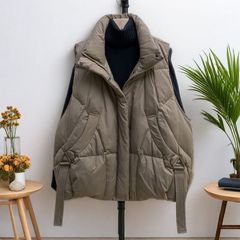 大码羽绒棉服马甲胖mm女外穿洋气秋冬2025新款无袖坎肩潮流外套