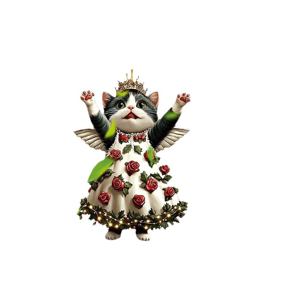 Nuevo día de San Valentín rosa gatito 2D plano acrílico llaverillo retrovisor mochila accesorios image 5