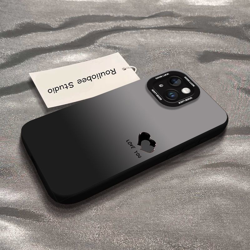 渐变爱心苹果16promax新款手机壳iPhone15Plus/13mini14/12保护套|undefined