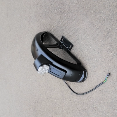 Electric vehicle fender: tricycle rear mudguard with - 75cm-black-iron-clay-tile-with-light-on-the-left-side
