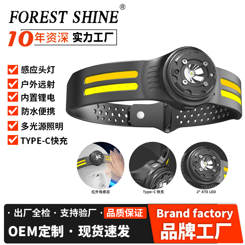 Transfronterizo nuevo faro de alta potencia al aire libre iluminación brillante montado en la cabeza lámpara de pesca nocturna larga resistencia lámpara portátil al aire libre