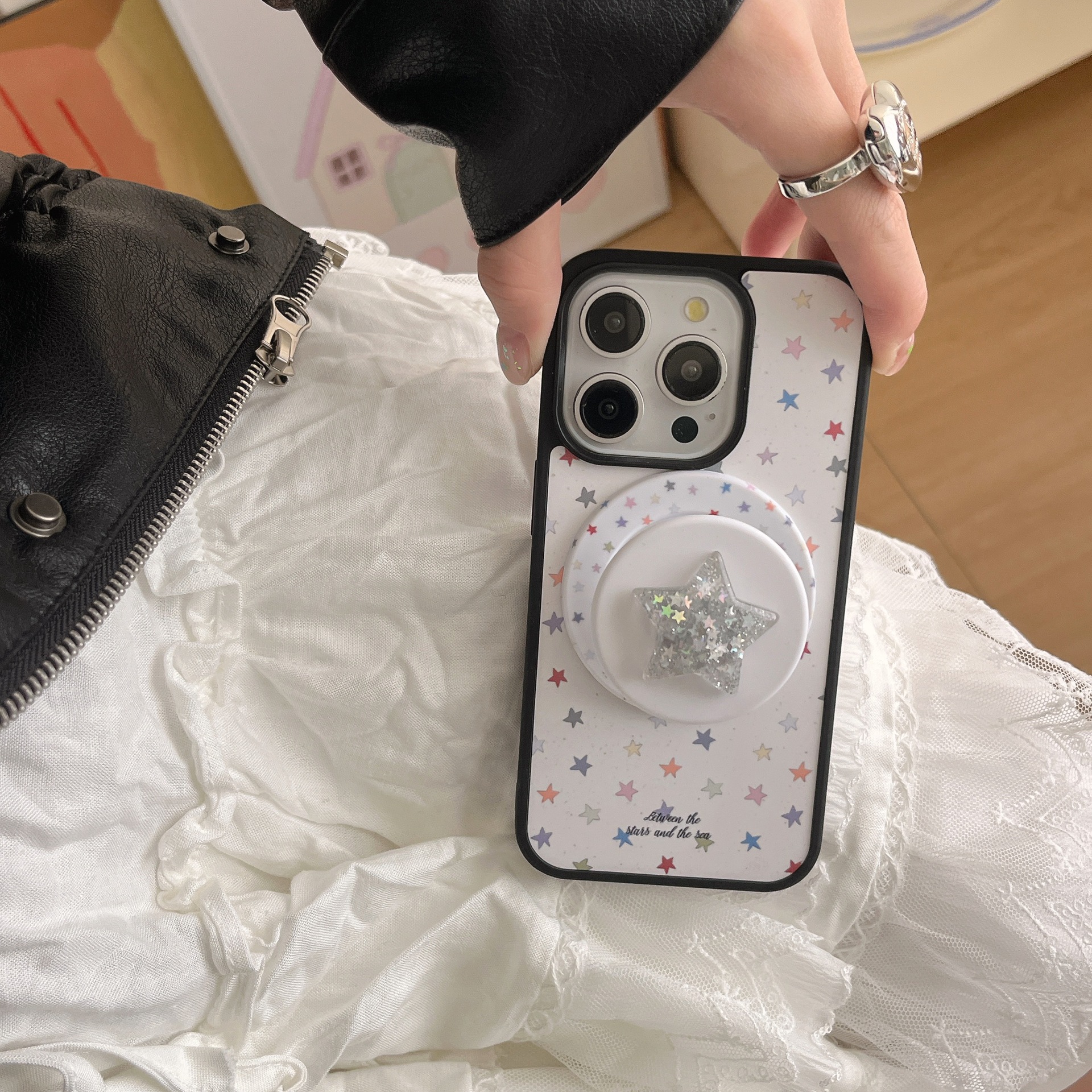 Estrella de dopamina coreana para Apple 16ProMax funda para teléfono móvil 15Pro Apunción magnética 14/13 Simple 15PM hembra