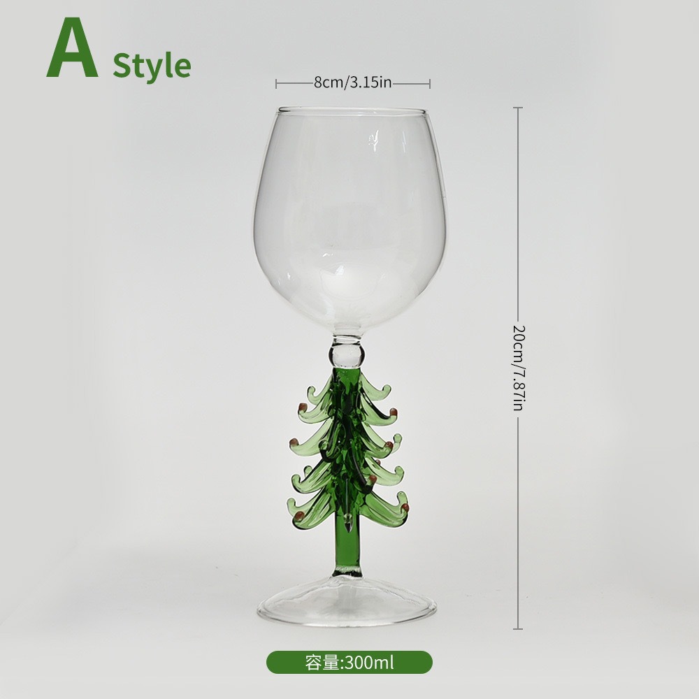 Copa de Vino Tinto Alta Tipo A - Árbol de Navidad Verde - 300ml