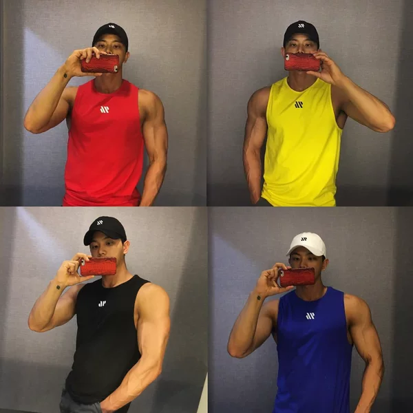 Summer Quick-Drying Breathable Fitness Vest Men's Sleeveless Vest Hurdle Basketball Training Sports Running Trendy Top