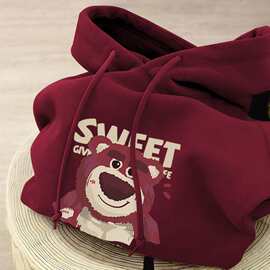 W162#纯棉华棉秋冬季新款童装儿童连帽卫衣男女童中大童宽松加绒