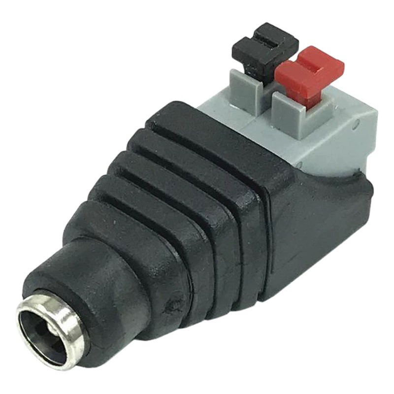 Штекер постоянного тока без припоя 5,5*2,1 мм, гнездо постоянного тока без припоя, Зеленый терминал, вилка для мониторинга, тип кнопки, головка постоянного тока