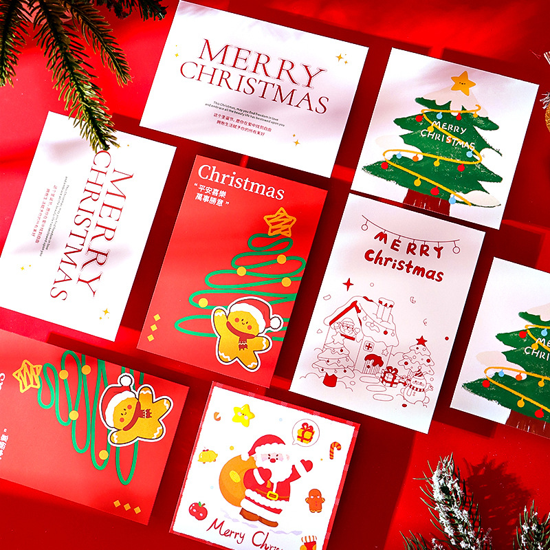 圣诞节卡片创意圣诞卡通小吊牌跨境圣诞感谢卡小卡片万圣节感谢卡