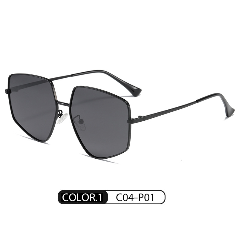 Nuevas gafas de sol de moda de mujer de gran marco gafas de sol lisas LS317 transmisión en vivo recomendar metal gafas de sol polarizadas de todo fósforo