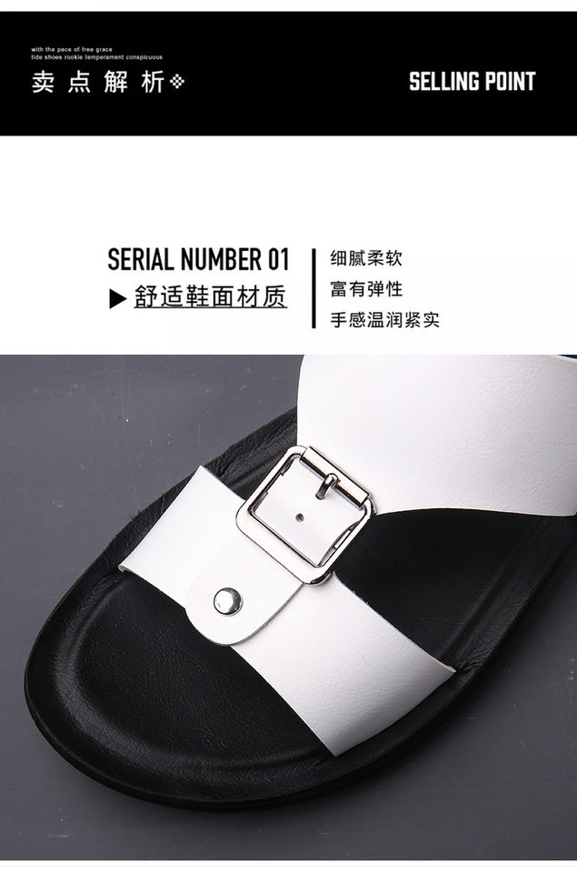 Dép sandal nam quai ngang hở ngón thoáng khí kiểu Hàn Quốc đi biển và dạo phố — Màu trắng, Đen toàn bộ, Đỏ rượu chi tiết 7