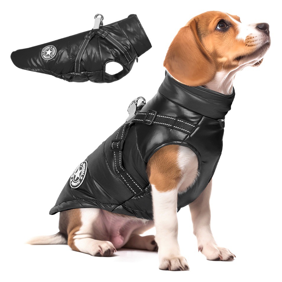 Ropa de algodón para mascotas transfronteriza de otoño e invierno, chaquetas cálidas para perros, abrigos de algodón impermeables y cortavientos para cachorros, ropa gruesa para perros, venta al por mayor de invierno.