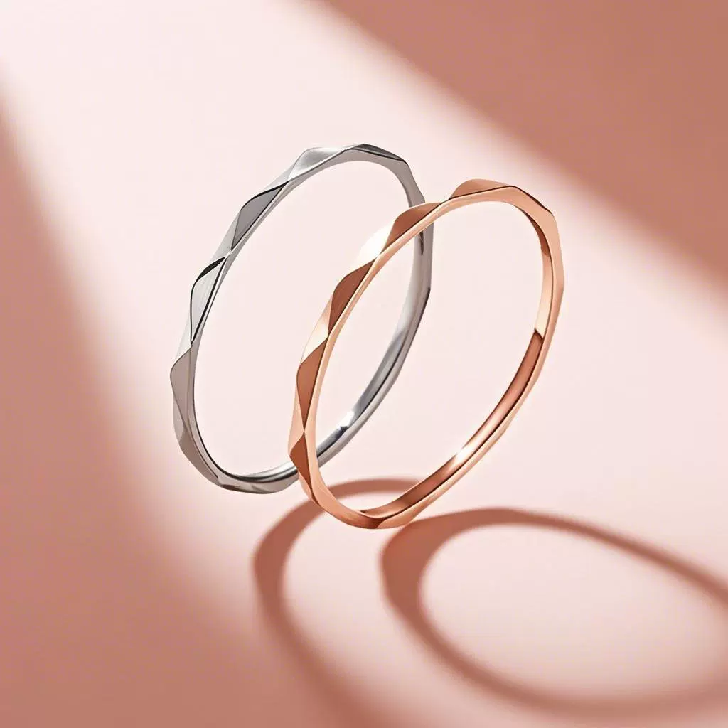 钛钢戒指女小众高级轻奢ins风菱形指环极细不锈钢饰品手饰批发