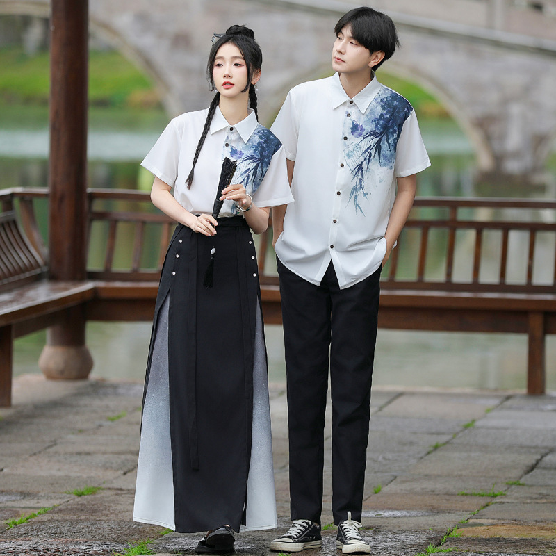 2025 Couple Outfits Real Photos Couple Outfits Class Uniforms Performance Costumes Retro New Chinese Performance Costumes Republic of China Style Student Graduation
