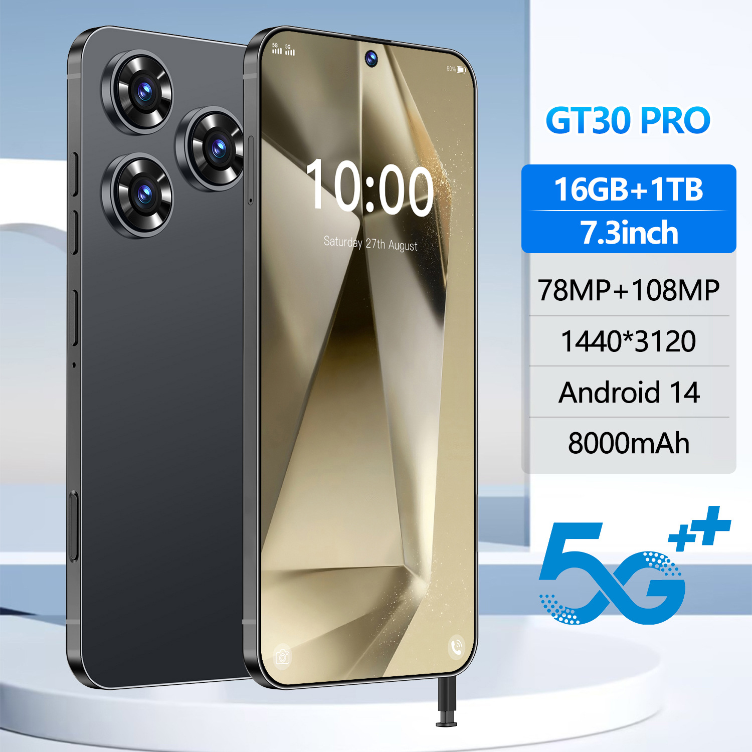 速卖通爆款跨境GT30 PRO智能手机16+1T安卓智能手机源头厂家批发