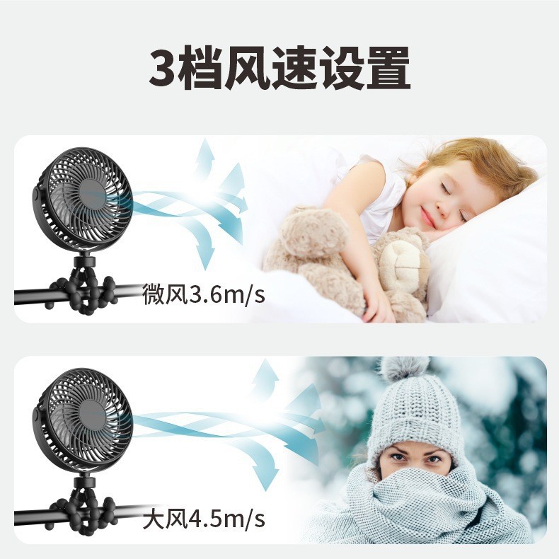 Transfronterizo de bajo costo nuevo ventilador de pulpo de 6 pulgadas cochecito de mano dormitorio de estudiantes mudo USB pequeño ventilador de escritorio