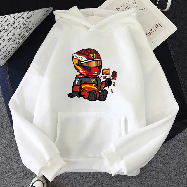 Sainz Mini F1 Hoodies for Men Games Cartoon Graphic Sweatshi