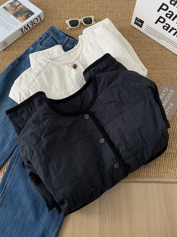 日韩风小个子奶呼呼白色羊羔绒棉衣女冬季款韩系设计感棉服短外套|undefined