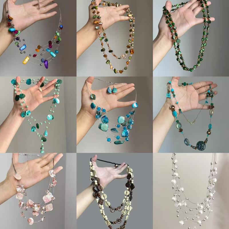 Bohemian Style Shell Beaded Necklace, New Double-Layered Fashion Necklace with a High-End Feel for Seaside Vacations Bohemian Style Shell Beaded Necklace, New Double-Layered Fashion Necklace with a High-End Feel for Seaside Vacations