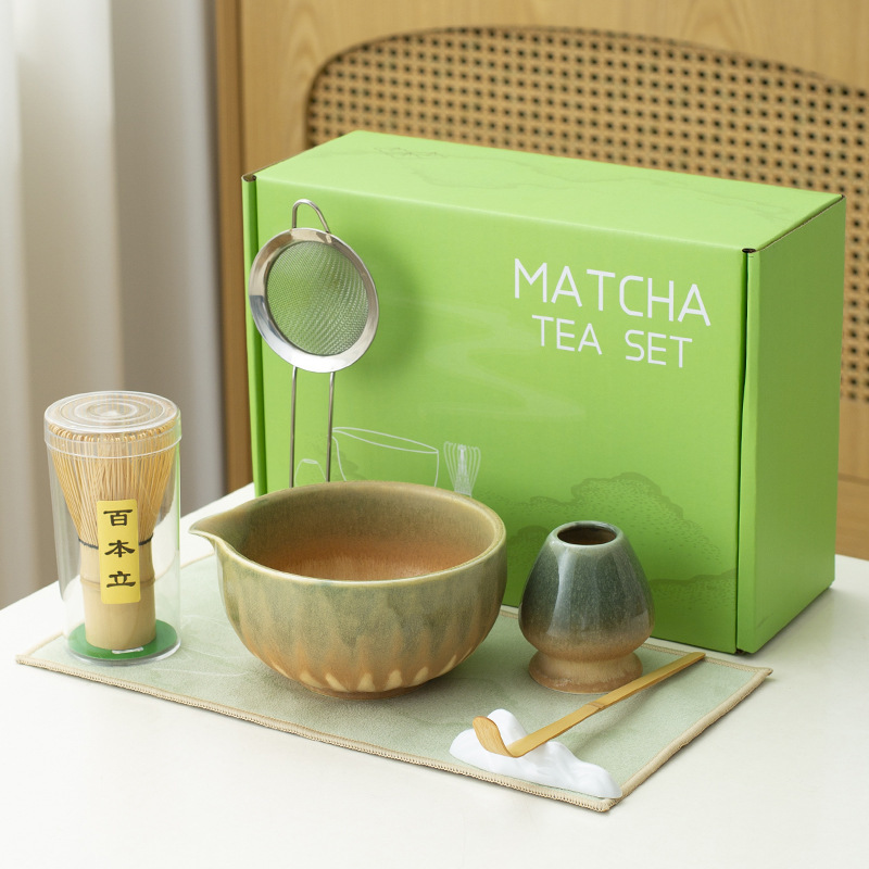 日本クロスボーダー Amazon 抹茶セット セラミック抹茶ボウル 茶筅 立百本立 宋代茶ツール 注ぎ口付き|undefined