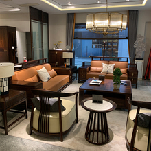 新中式實木烏金木沙發簡約現代儲物別墅客廳大小戶型禪意家具