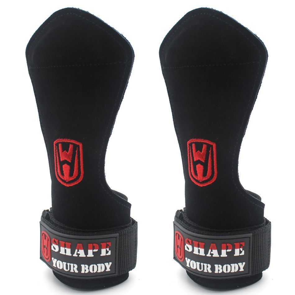 Cinturón de refuerzo de piel de vaca de peso duro, protector de palma, protector de muñeca, cinturón de agarre para hombres y mujeres, guantes de fitness, barra horizontal, pull up, protector de manos
