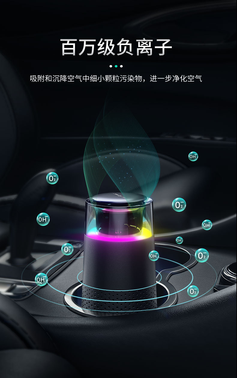 New car air purifier home office desktop negative ion marquee portable dust purifier