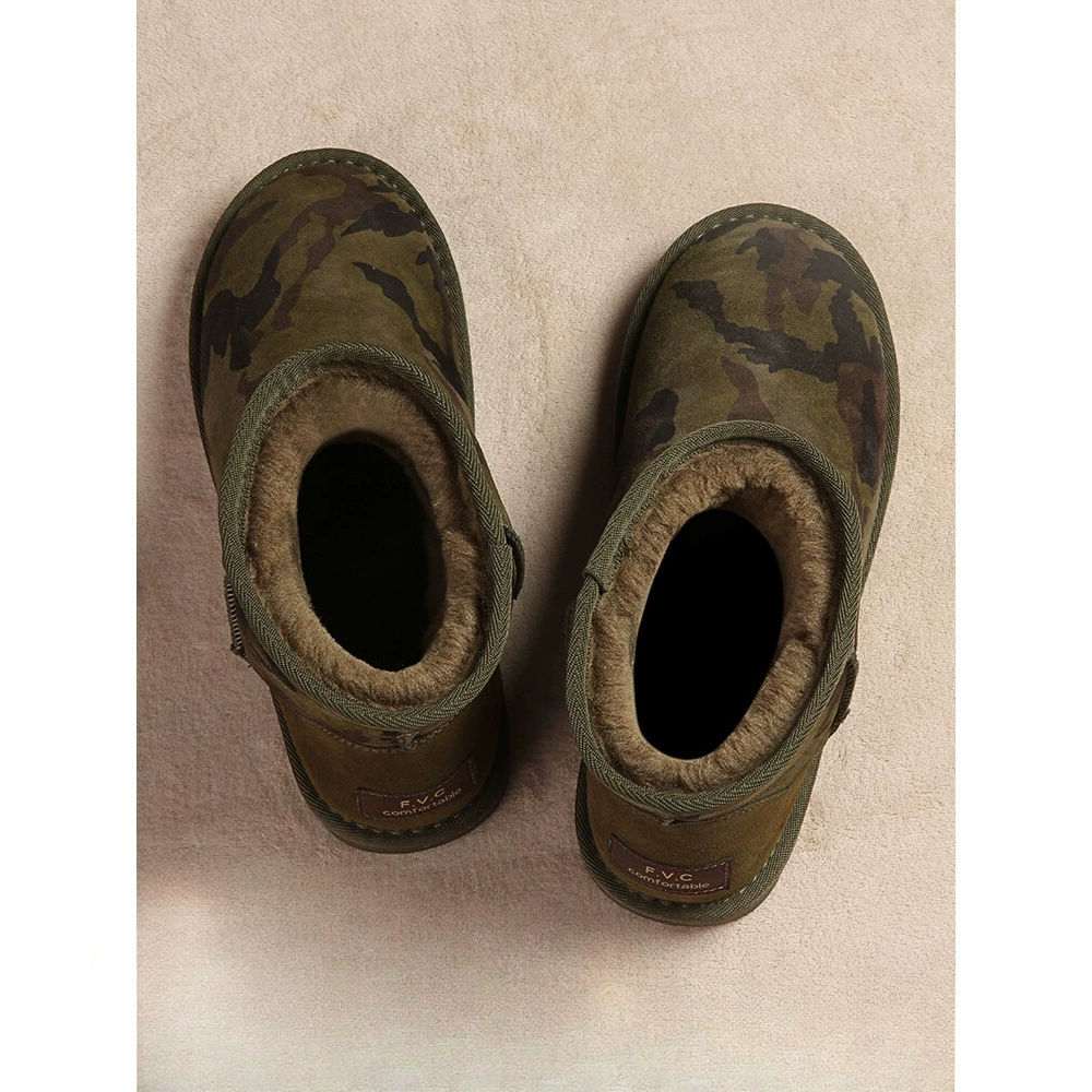 Нескользящие сапоги сапоги зимние мужские хлопчатобумажные туфли теплые толстые снежные сапоги камуфляжный снежный хлеб с бархатом