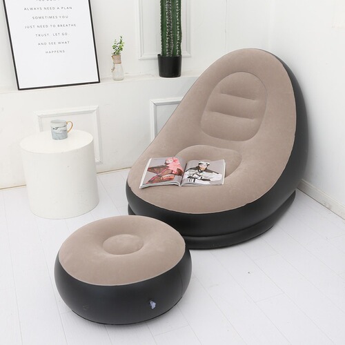 Cross-border thickened flocking inflatable sofa lazy sofa internet celebrity single comfortable sofa nap lounge chair creative
