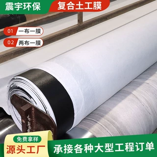 蓄水池水库河道治理两布一膜鱼塘防渗土工膜800g长丝复合土工膜