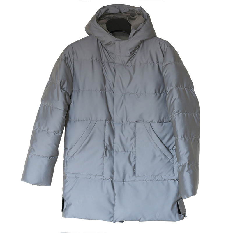 Pánské oblečení Nový zimní středně dlouhý reflexní bavlněný kabát Ztluštěný teplý reflexní bavlněný kabát Módní svítící kabát_voghion.com