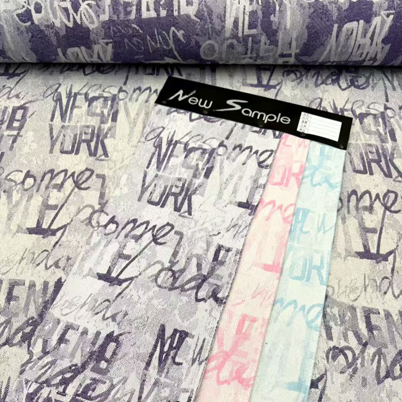 Hot-Selling English Color Jacquard Fabric for Denim Men's and Women's Jackets, Skirts, Shirts, Pants, Children's Clothing, Bags, DIY Materials Wholesale