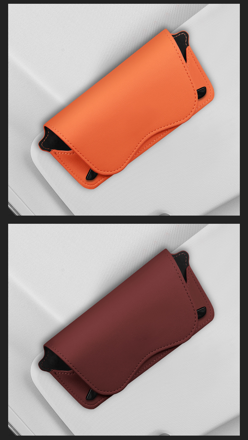 Multifunctional car glasses box car glasses frame leather car sun visor storage box car sunglasses clip clip