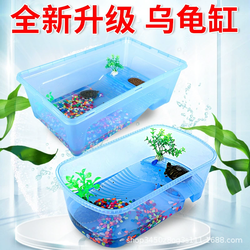 Черепаха резервуар для воды с террасой вилла пластиковая рыба черепаха ящик домашний бассейн экологический бассейн для черепахи ящик для кормления черепахи большой 8