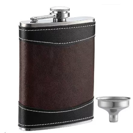 亚马逊1-18盎司不锈钢酒壶不锈钢随身俄罗斯便携户外扁金属小酒壶