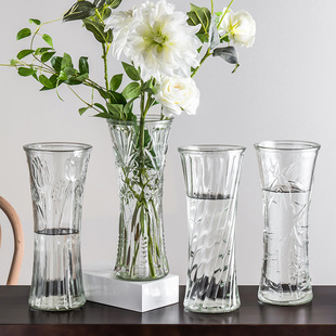 Extra Large Glass Vase Transparent Water-nourishing Bamboo Living Room Household Vase Ornaments Bedroom Home Entrance