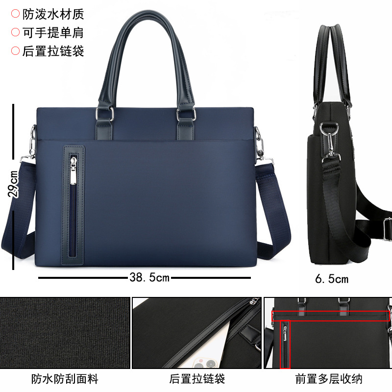 Nueva maletín de tela Oxford a la moda para hombre de primavera, bolso portátil de gran capacidad, bolso para documentos, bolso para reuniones de negocios