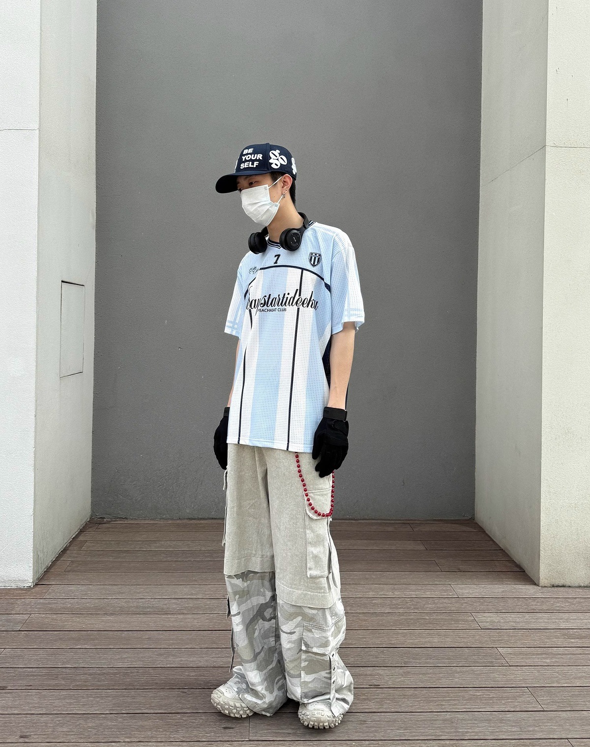 American-style Sports V-neck Jersey Short-sleeve T-shirt, New Loose Hip-hop Style T-shirt For Men And Women, Couple's_viptrois.com