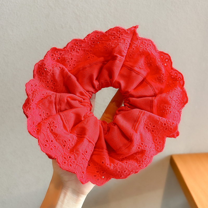 Primavera nueva corbata de pelo de intestino grueso para niños accesorios para el cabello de encaje dulce niña cabeza de bebé flor cuerda para la cabeza tocado de cuerda para el cabello japonés