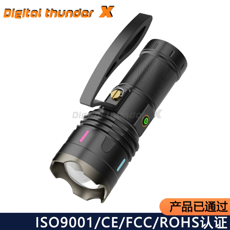 Transfronterizos nueva luz alta al aire libre proyector LED carga de larga duración iluminación de aluminio linterna de mano