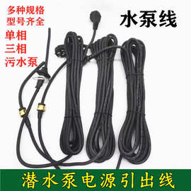单三相潜水泵电源线 两插三插 纯铜芯污水泵线 大功率水泵引出线